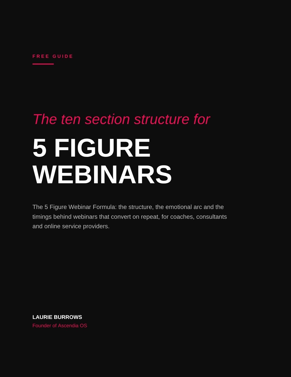 The 5 Figure Webinar Formula free guide