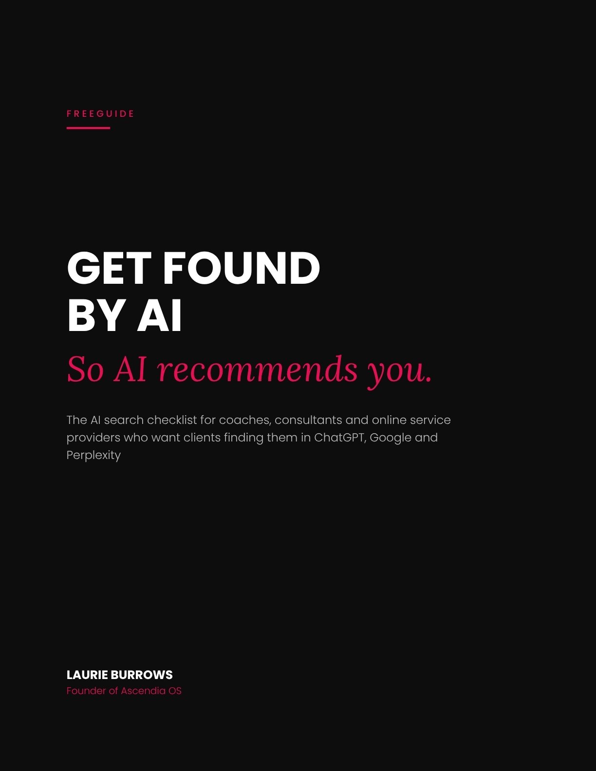 Get Found By AI free guide by Laurie Burrows