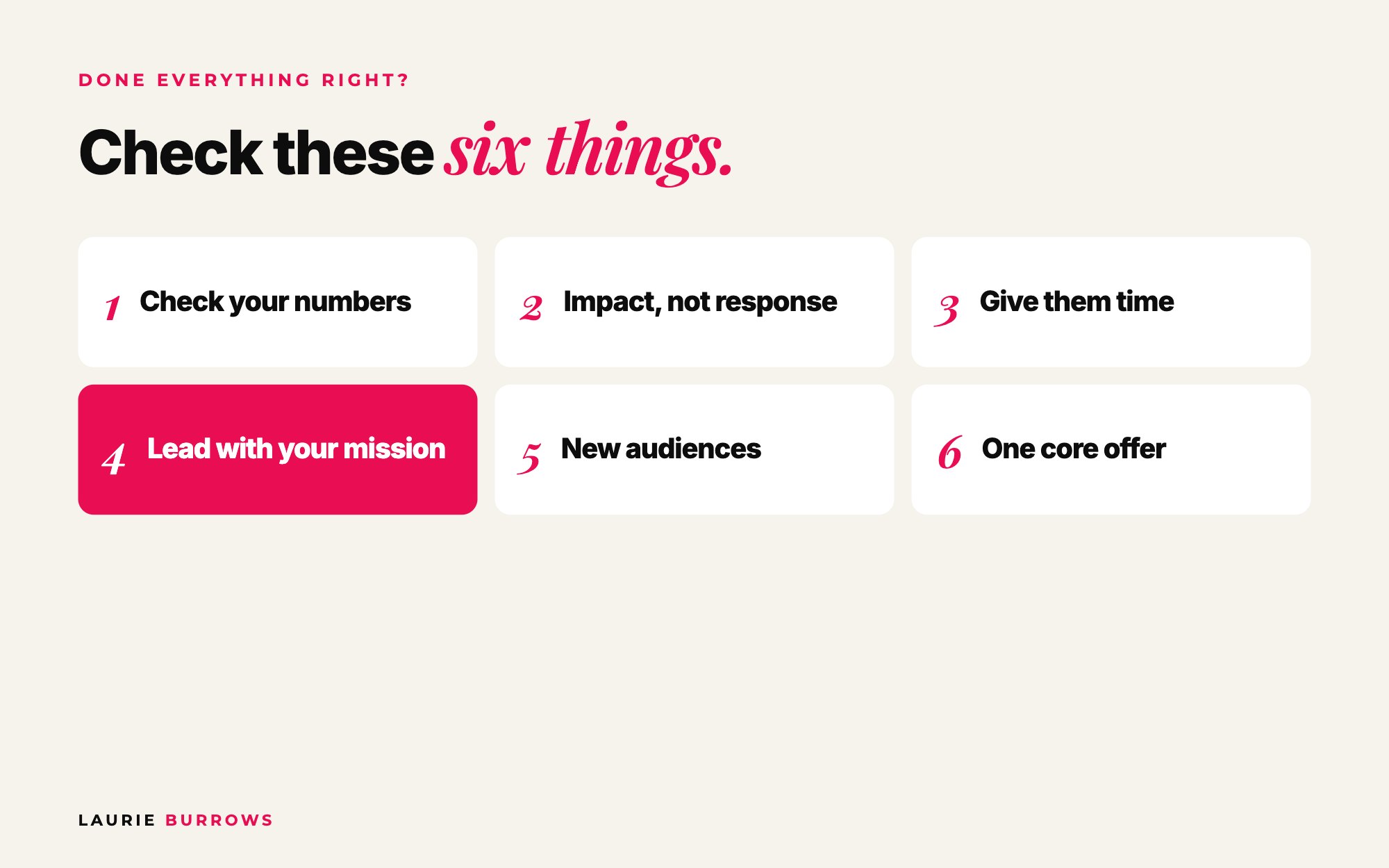 Six things to check when you have done everything right and nothing converts