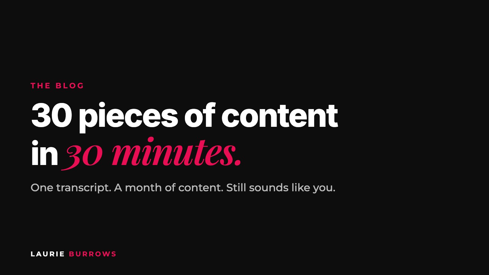 How to create 30 pieces of content in 30 minutes with AI