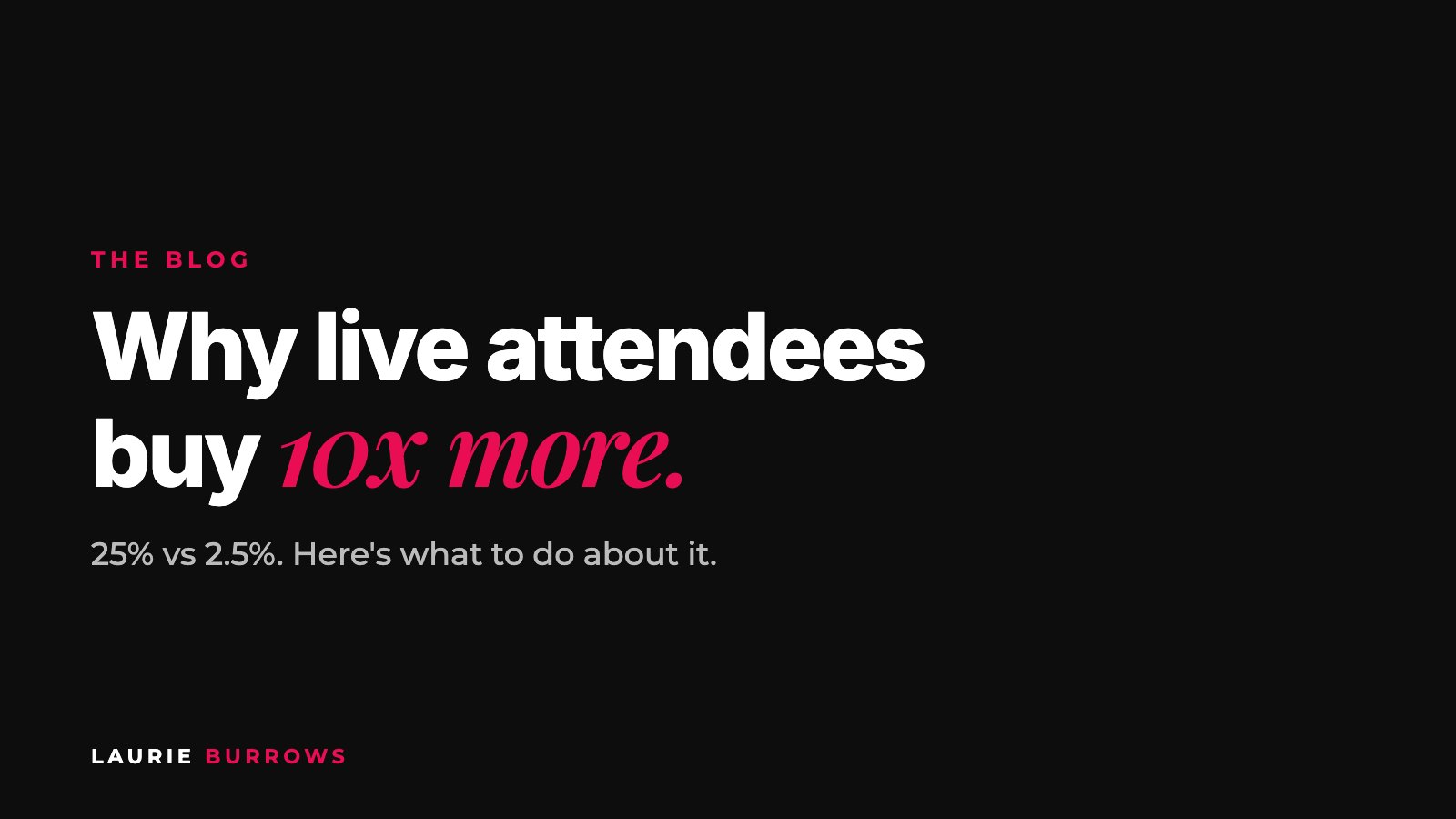 Why live attendees buy 10 times more: 25% vs 2.5%