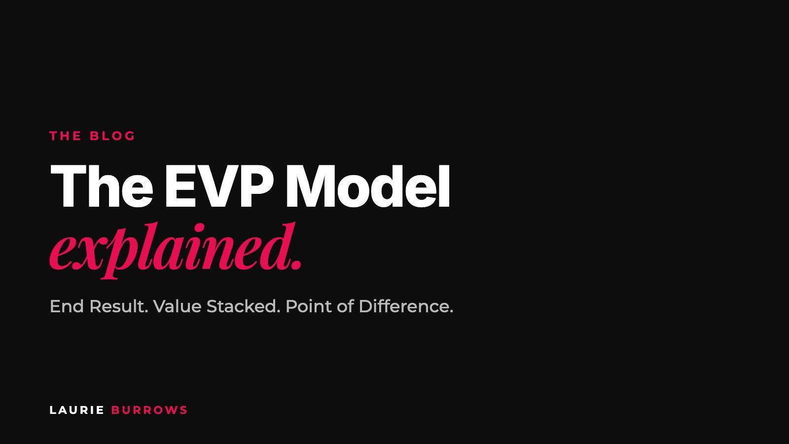 The EVP Model explained for creating an irresistible coaching offer