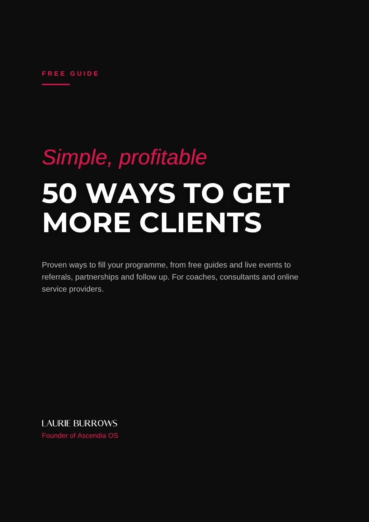 50 Ways To Get More Clients free guide