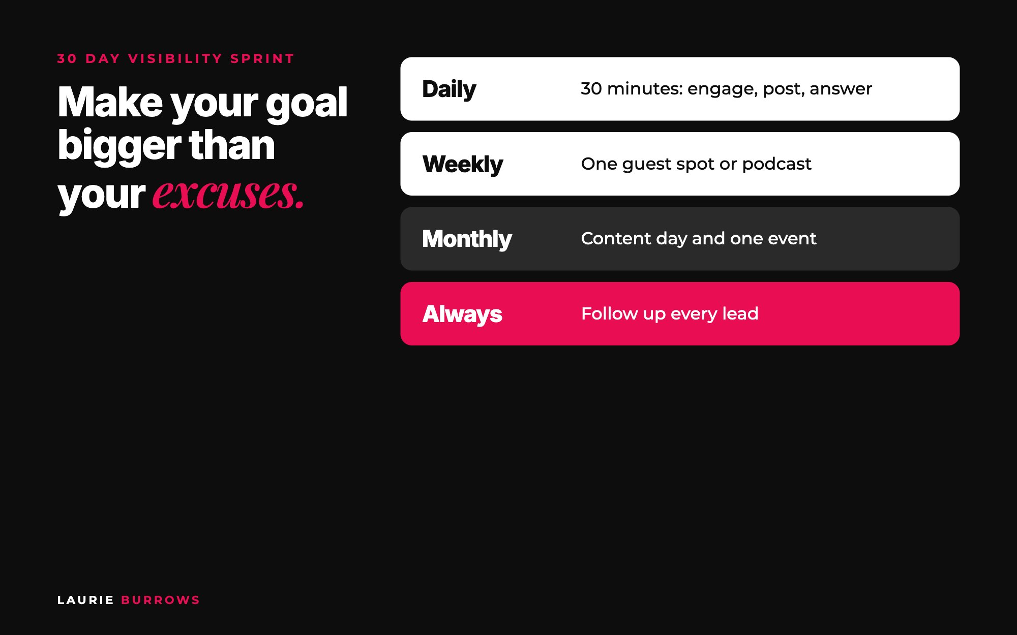 A 30 day visibility sprint plan for coaches starting from zero