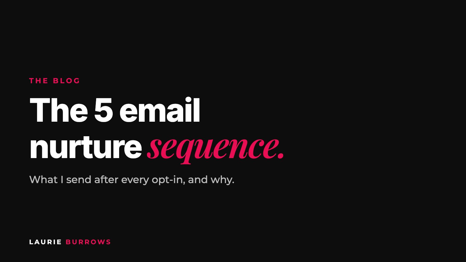The 5 email nurture sequence to send after someone opts in