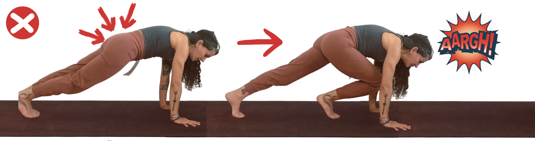 Hip position during step-through