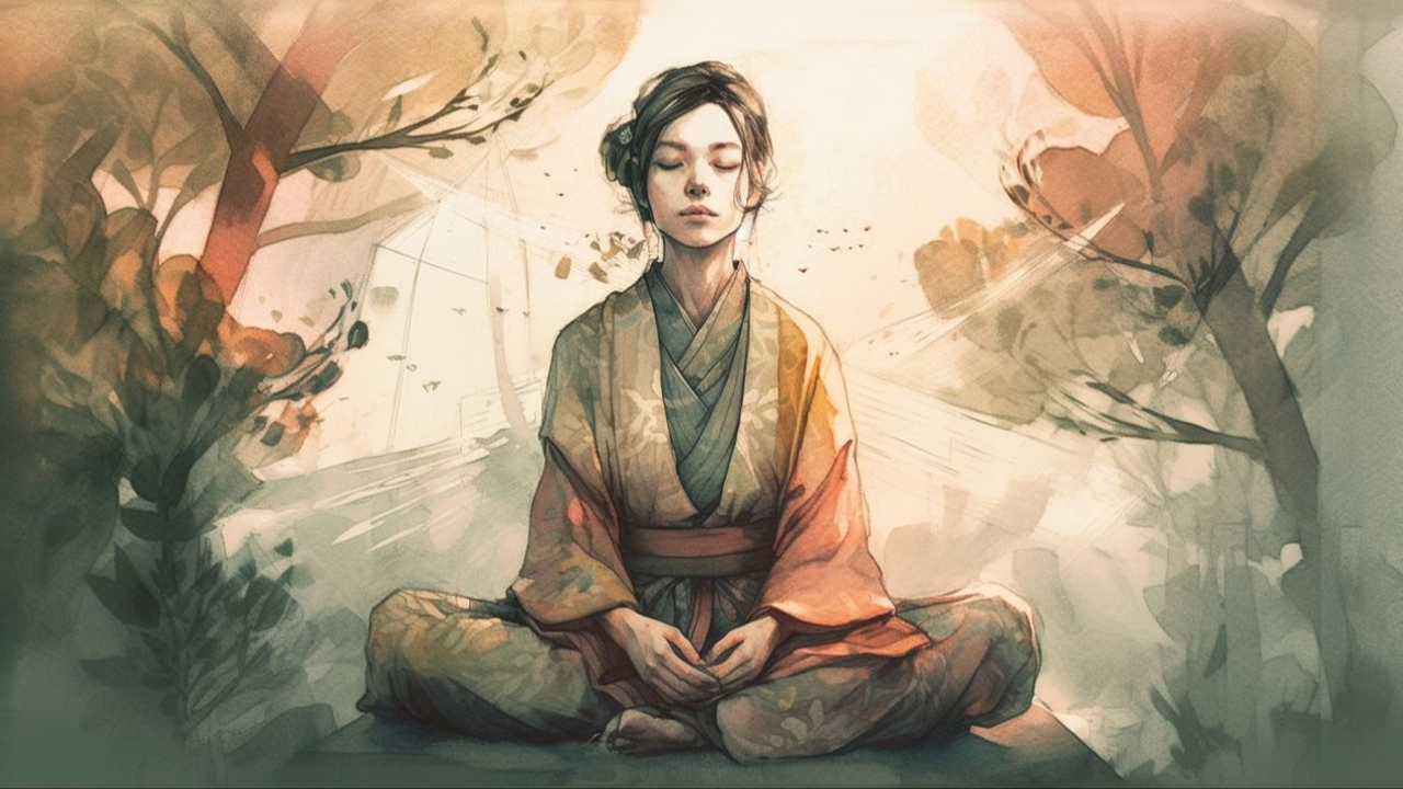 woman in meditation, the breath instilling calm