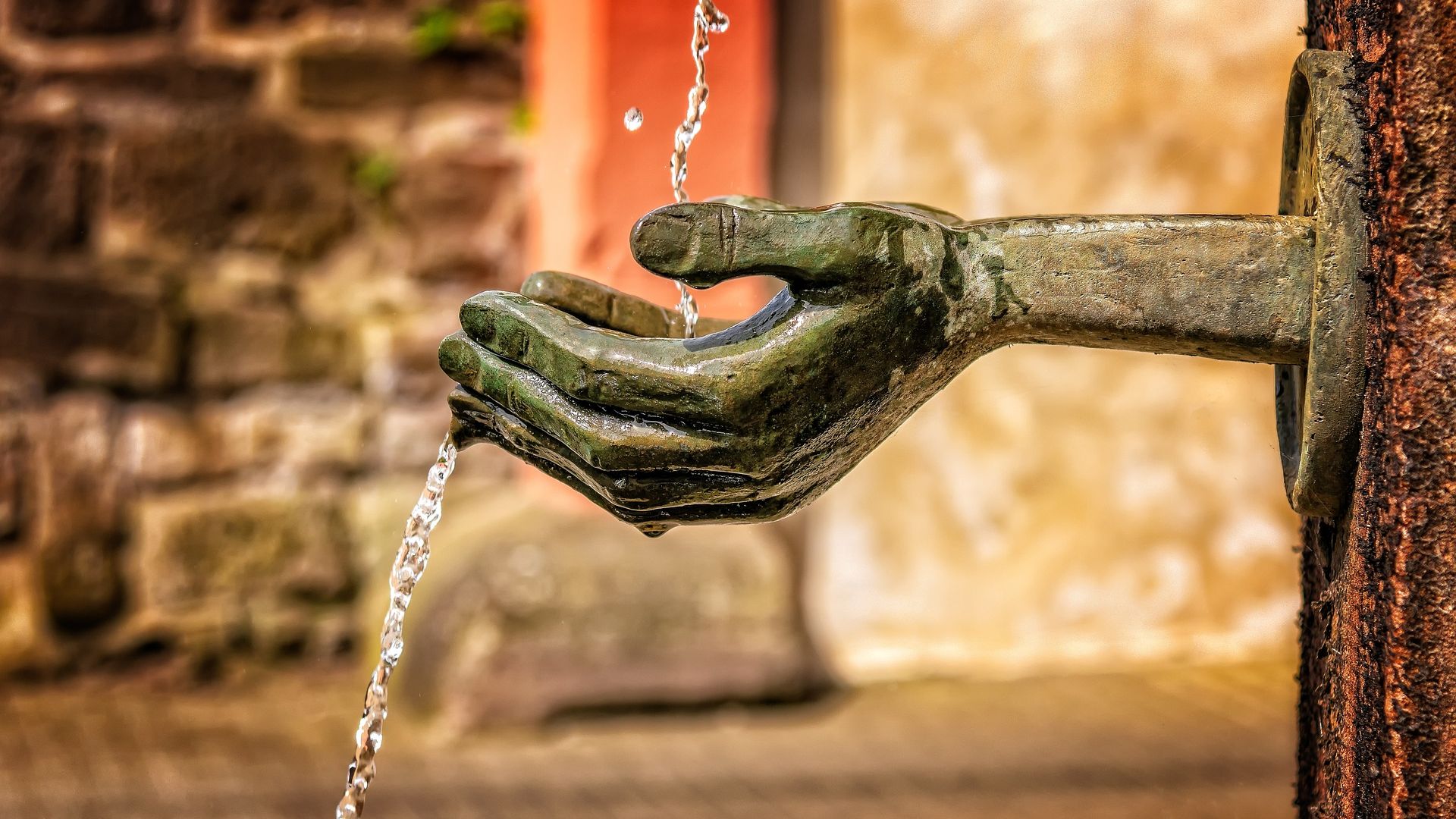 receptive hands fountain: Image by Peter H from Pixabay