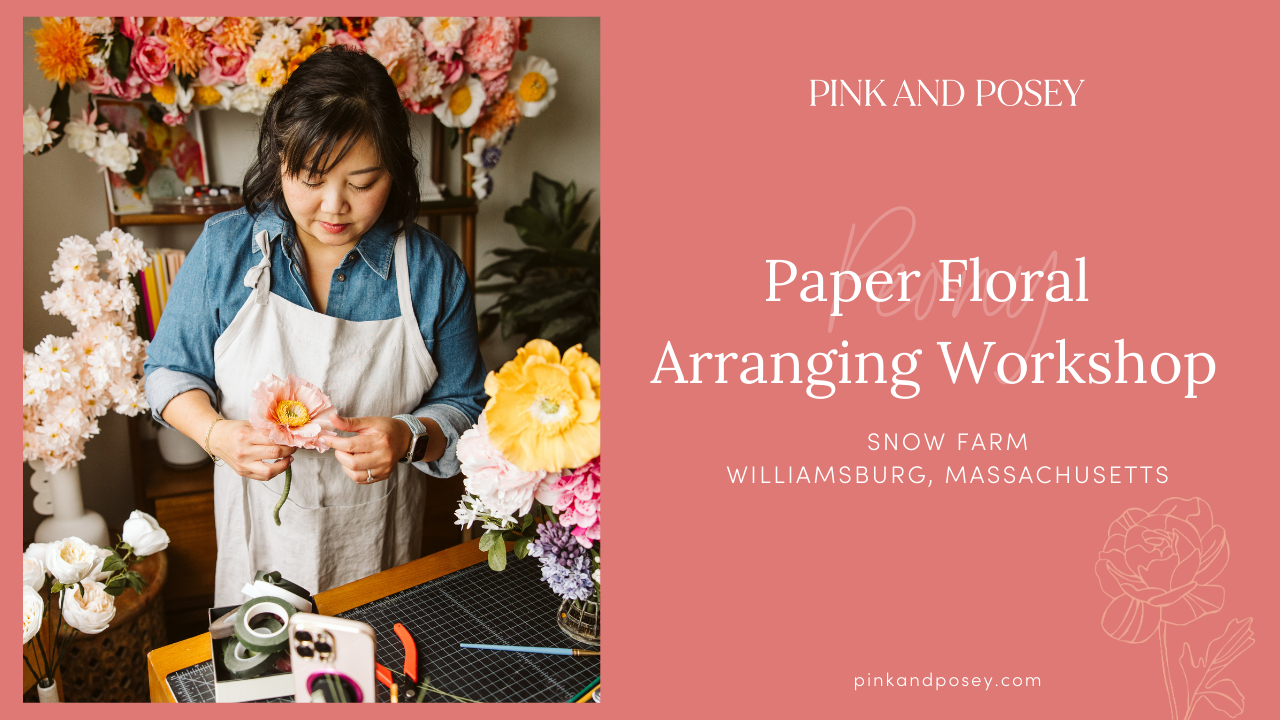 Paper flower workshop at Snow Farm