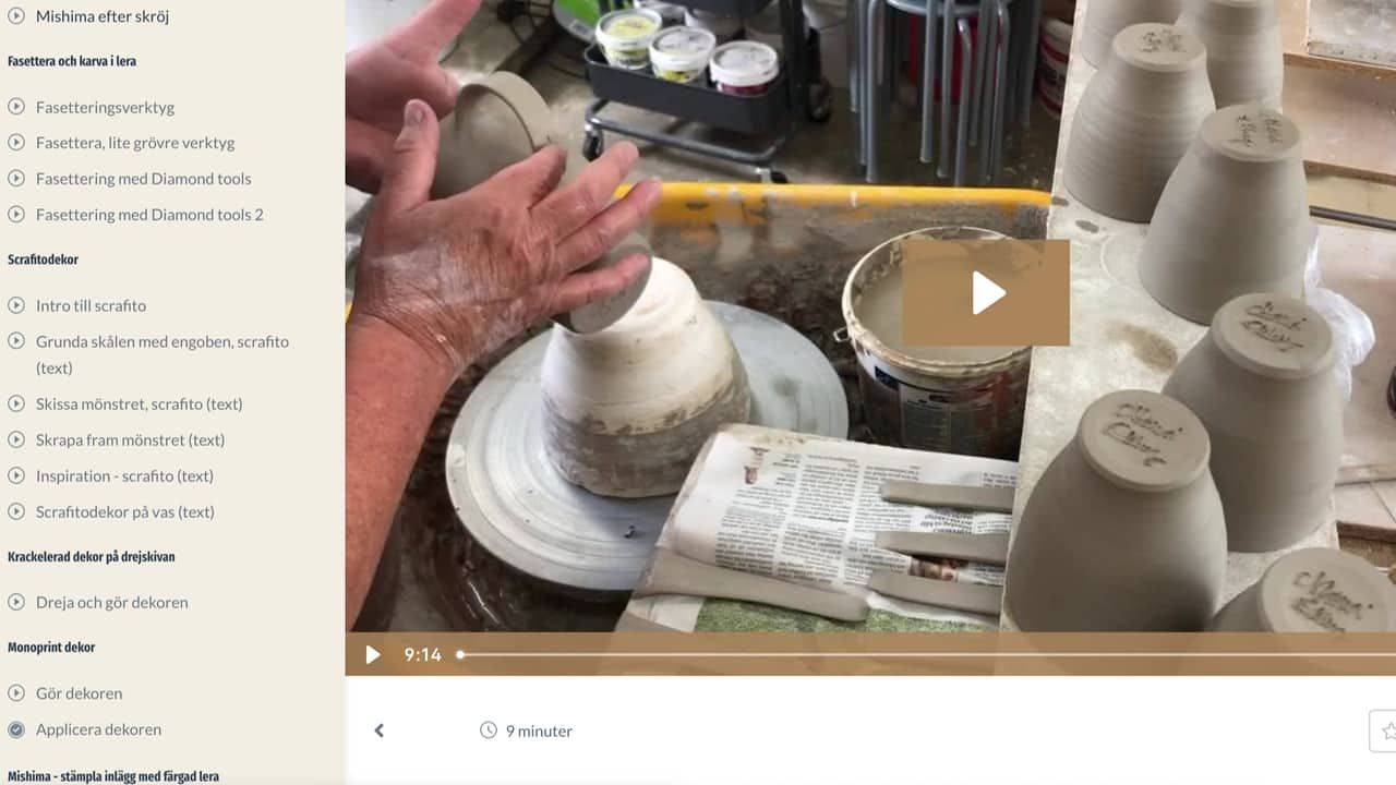 Mer om beskickning i keramikkurserna