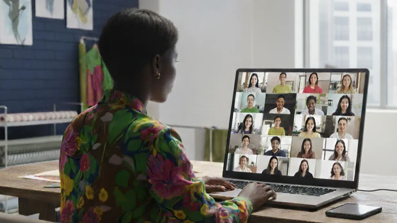 Fashion designer teaching class online