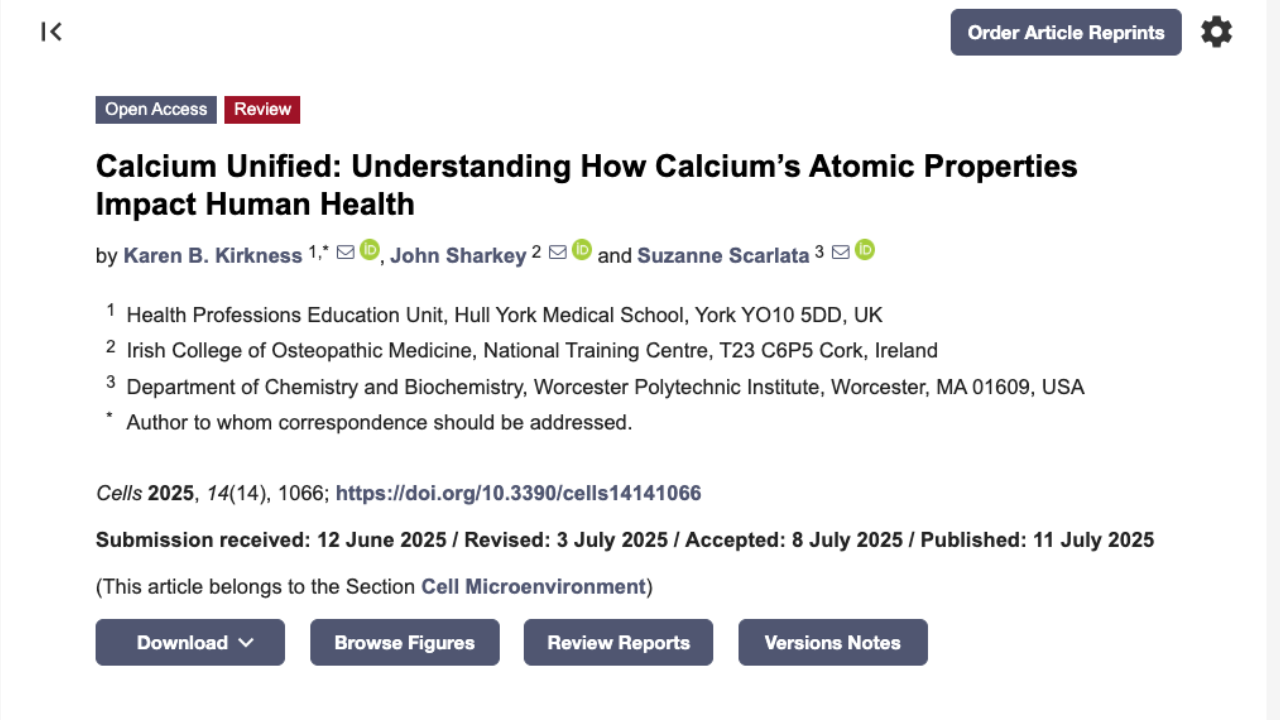 calcium ion spiral tensegrity human health atomic scale