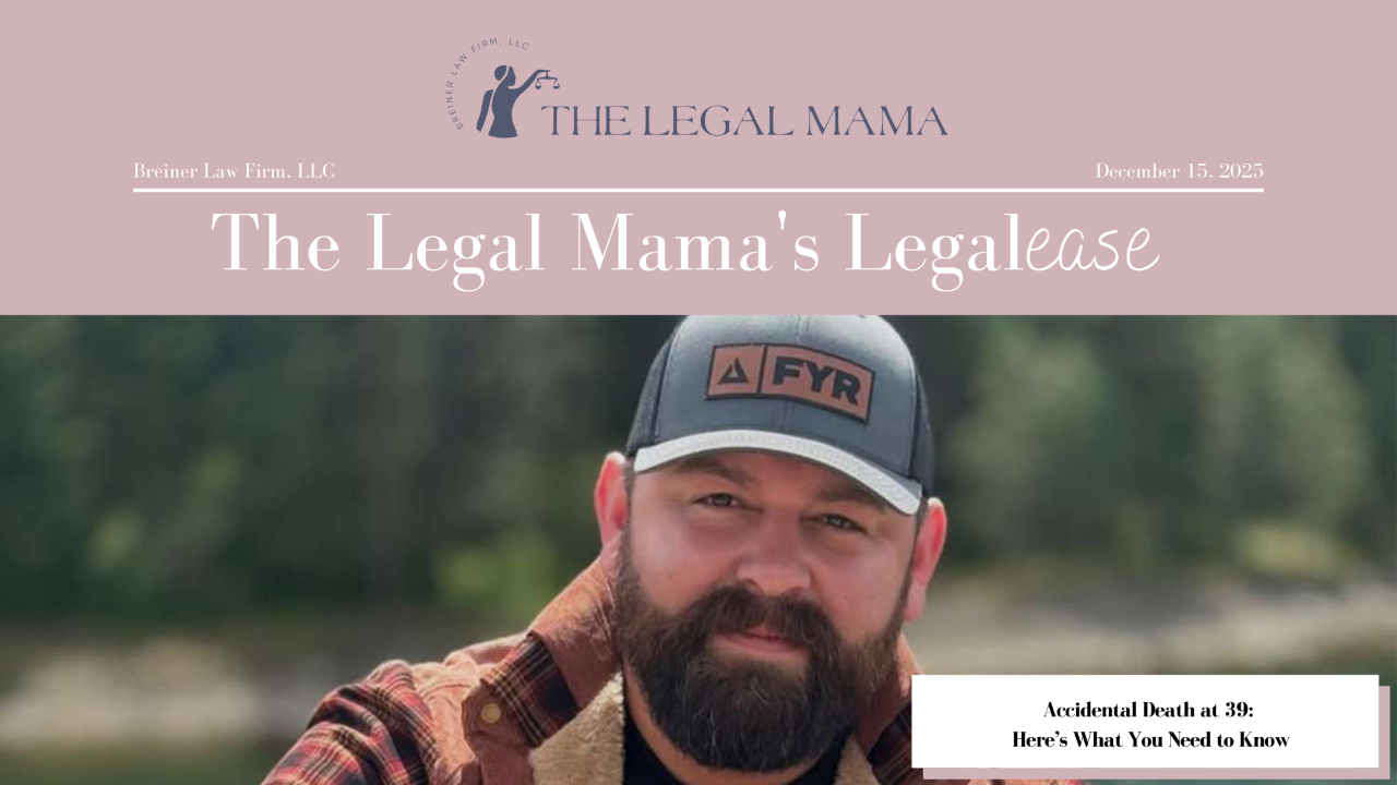 Cover of The Legal Mama's Legalese Newsletter with a picture of Michael Duarte and the title "Accidental Death at 39: Here’s What You Need to Know"