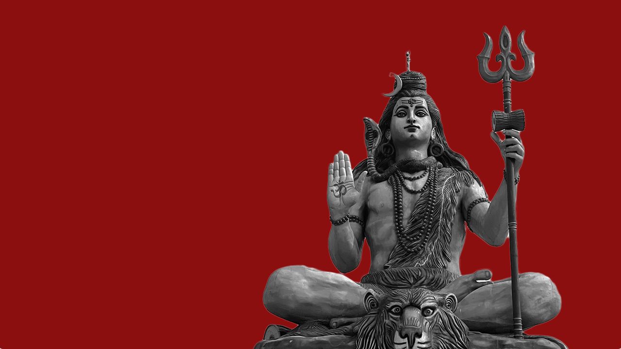 lord shiva holding the trishula