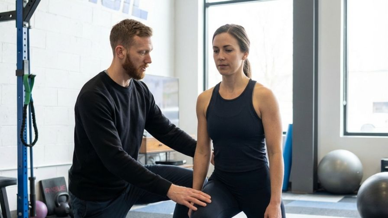 Patient working with a provider at a performance physical therapy clinic in Decatur