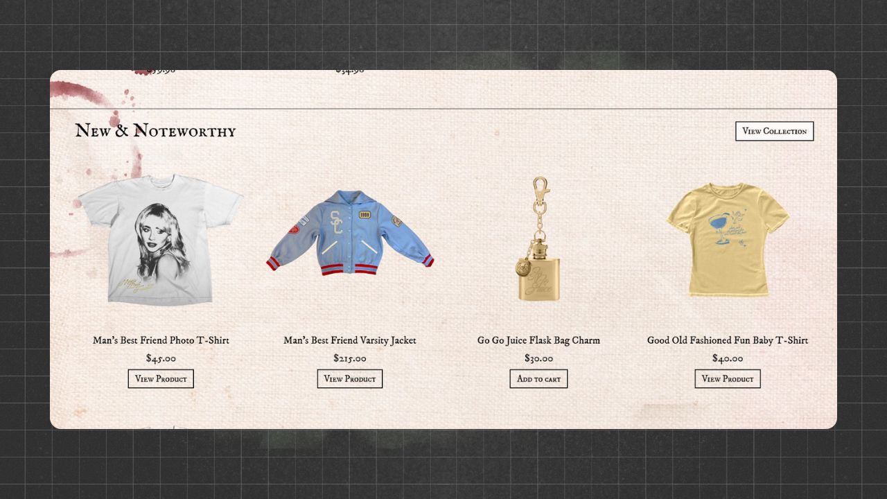 Image of Sabrina Carpenter's Merch Items