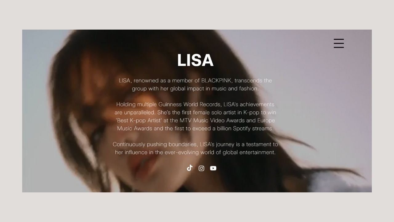Image of Blackpink Lisa's Artist Bio