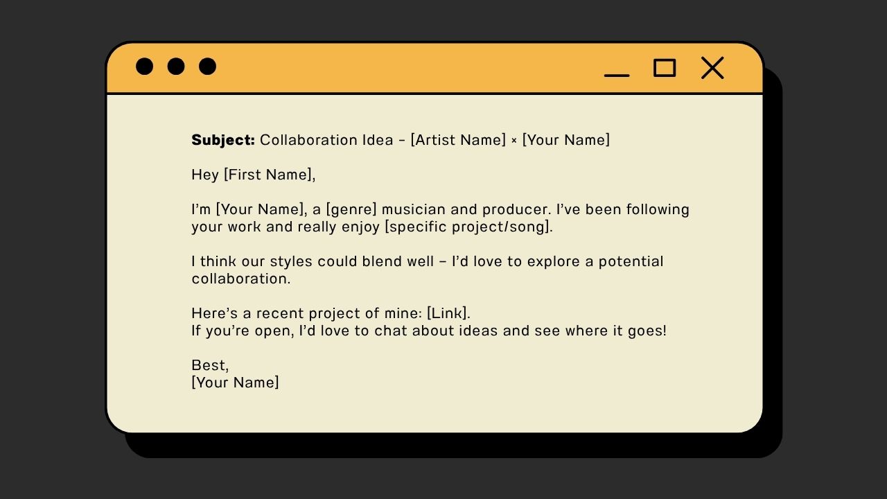 Image of a Collaboration Email Template for musicians