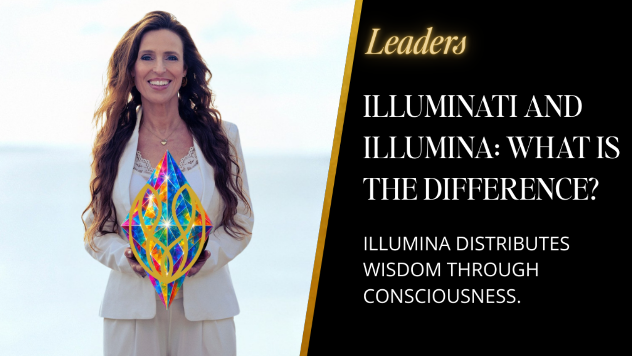 Woman holding luminous geometric consciousness symbol - representing wisdom distribution through conscious leadership and awareness