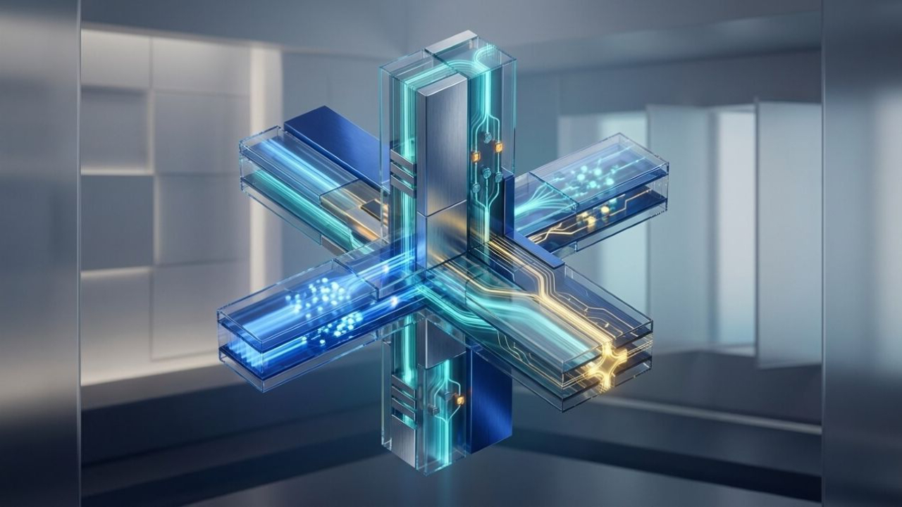 Abstract illustration of decentralization in crypto, showing interconnected digital structures that represent distributed blockchain control