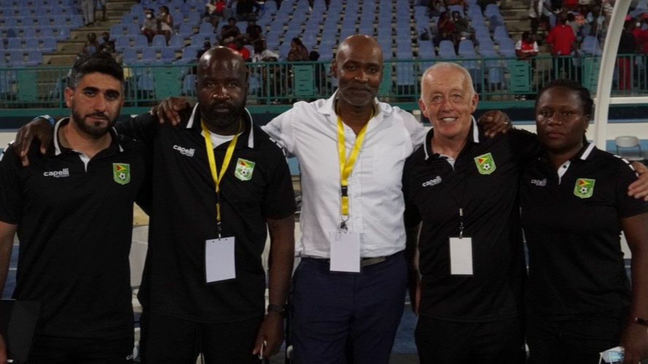 Ivan with his somber coaching staff at CONCACAF Qualifiers after a tie that put them out of the tournament