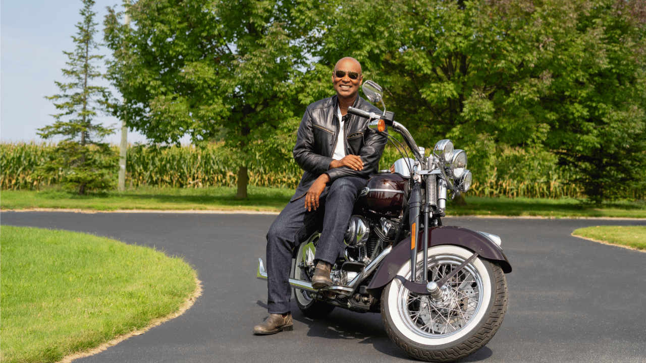Ivan with his Harley Davidson Motorcycle