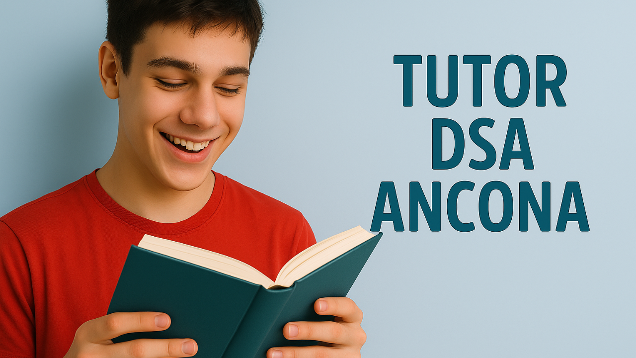 Studente dislessico seguito da un tutor DSA ad Ancona, impegnato in un percorso di studio personalizzato.