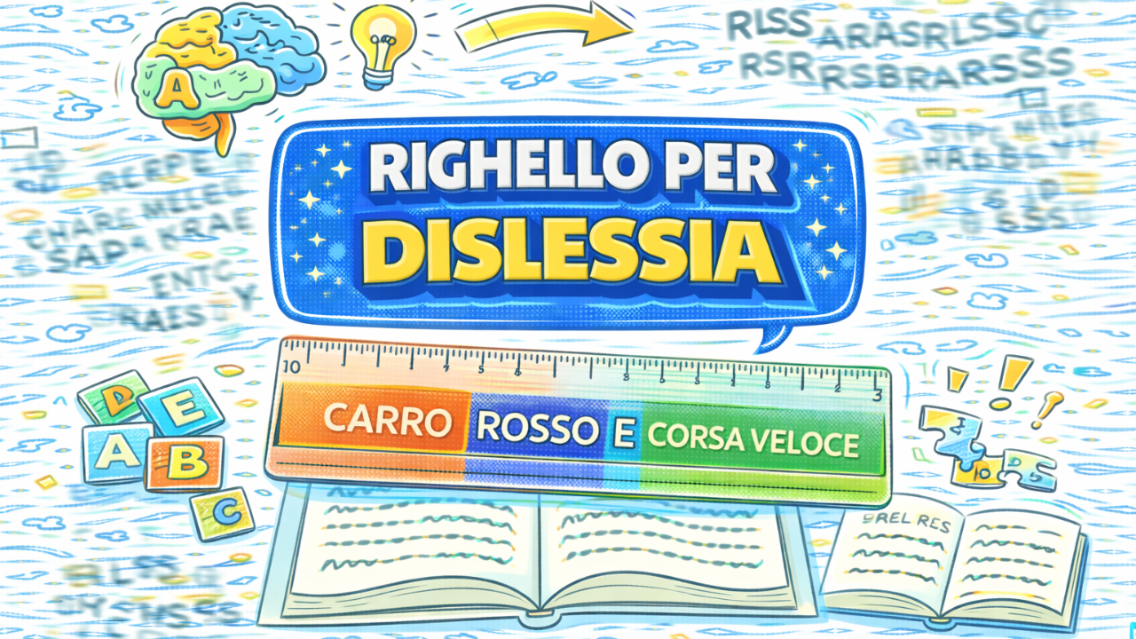Righello segnariga per dislessici con finestrella - strumento compensativo lettura