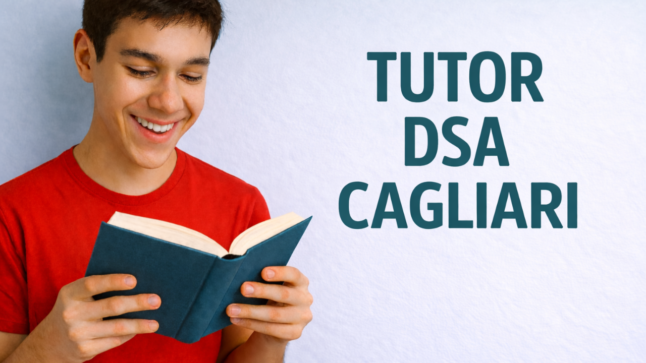 Ragazzo dislessico seguito da un tutor DSA a Cagliari, sereno durante una sessione di studio personalizzata.