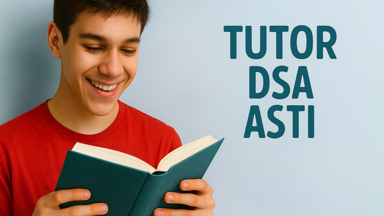 Ragazzo dislessico che studia con un tutor DSA ad Asti, durante una lezione su misura per le sue esigenze.