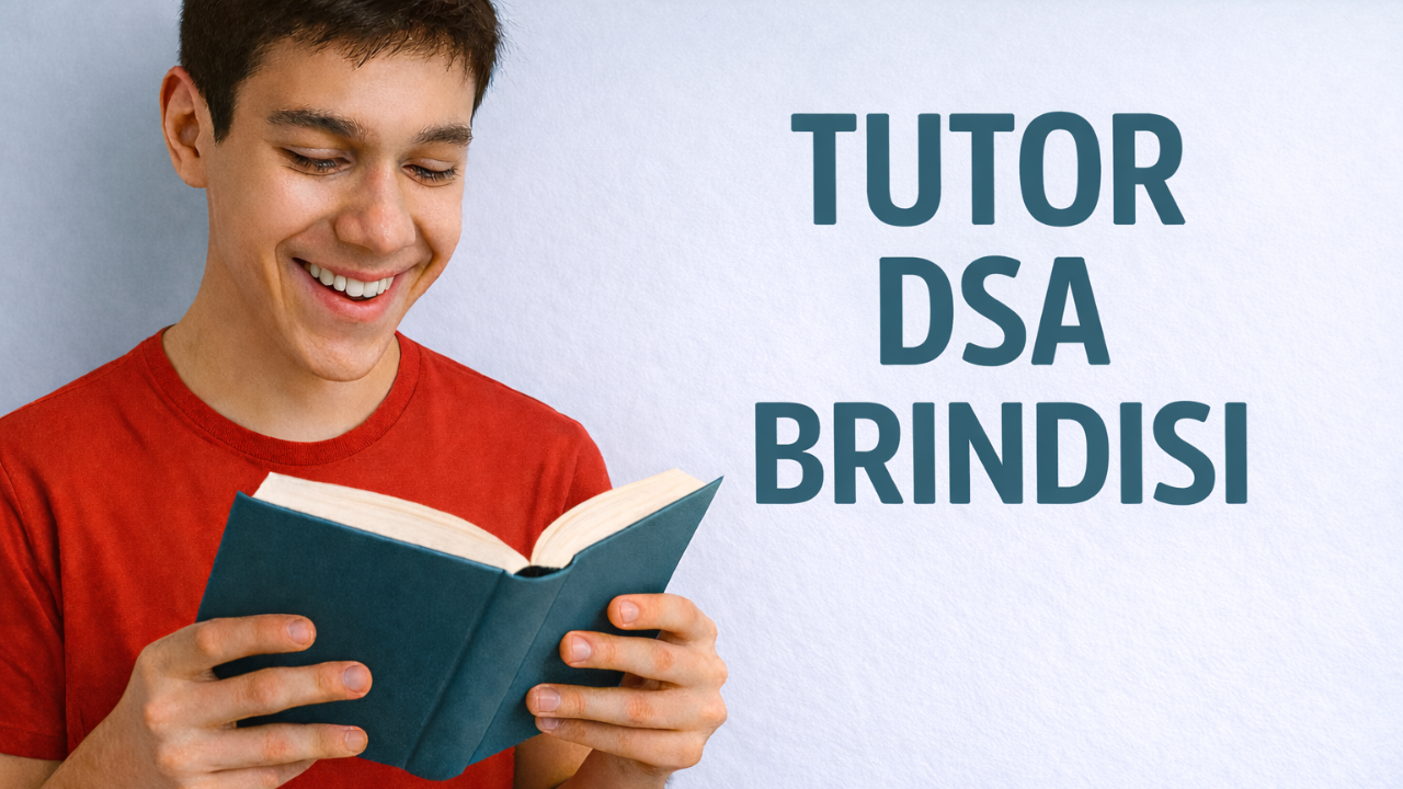 Studente dislessico seguito da un tutor DSA a Brindisi, durante una sessione di studio serena e personalizzata.