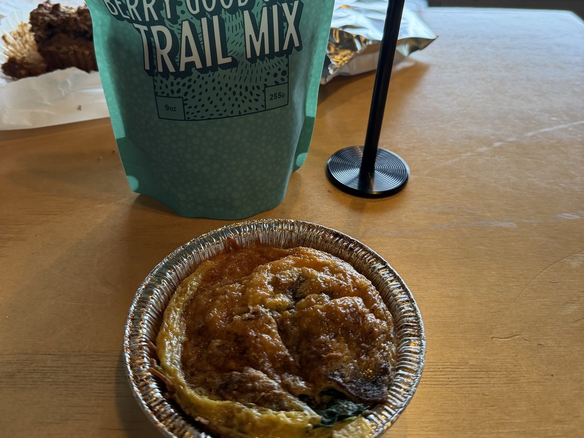 Crustless Aussie pie and a bag of trail mix at Kookaburra in St. Augustine