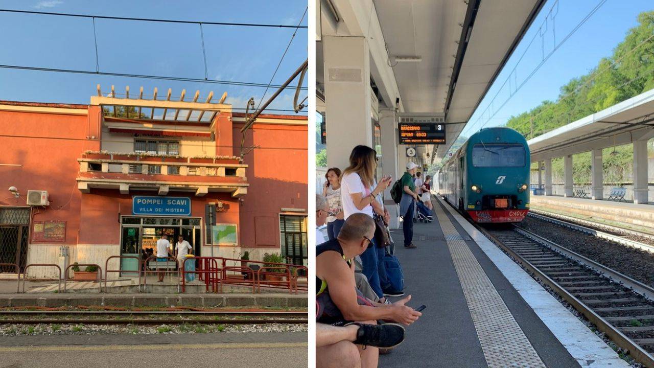 train in italy in rome train station in italy pompeii