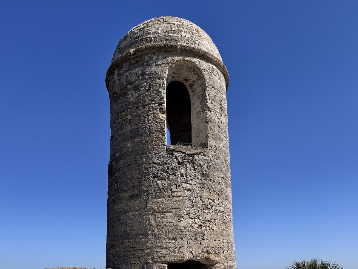 Coquina watchtower at Castillo de San Marcos in St. Augustine, Florida