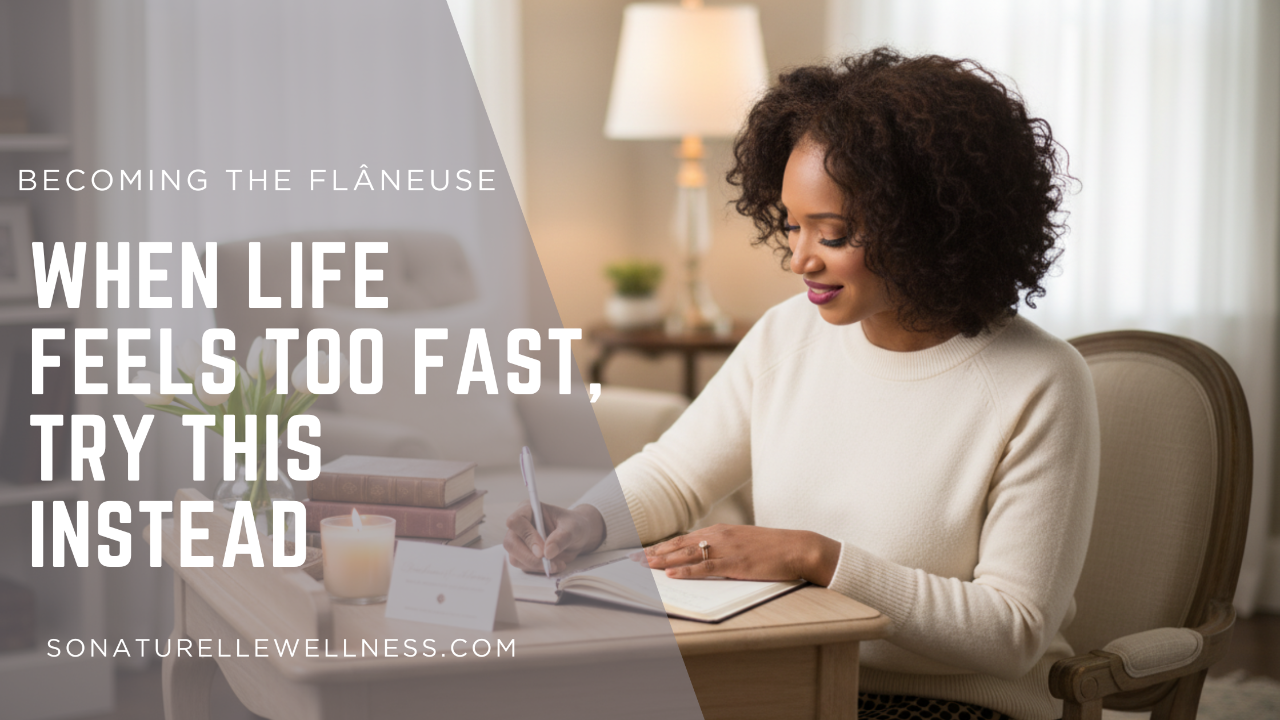 woman walking slowly on a quiet street