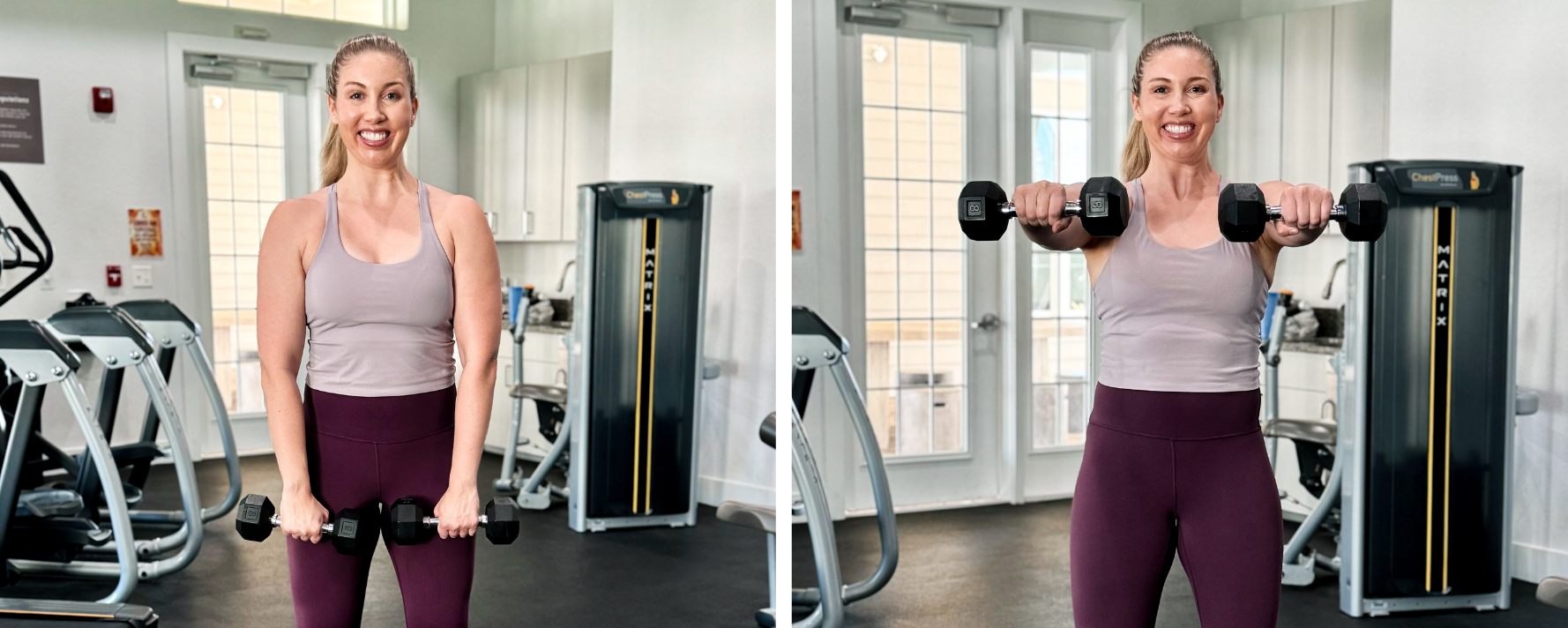 Dumbbell front raise exercise for shoulders