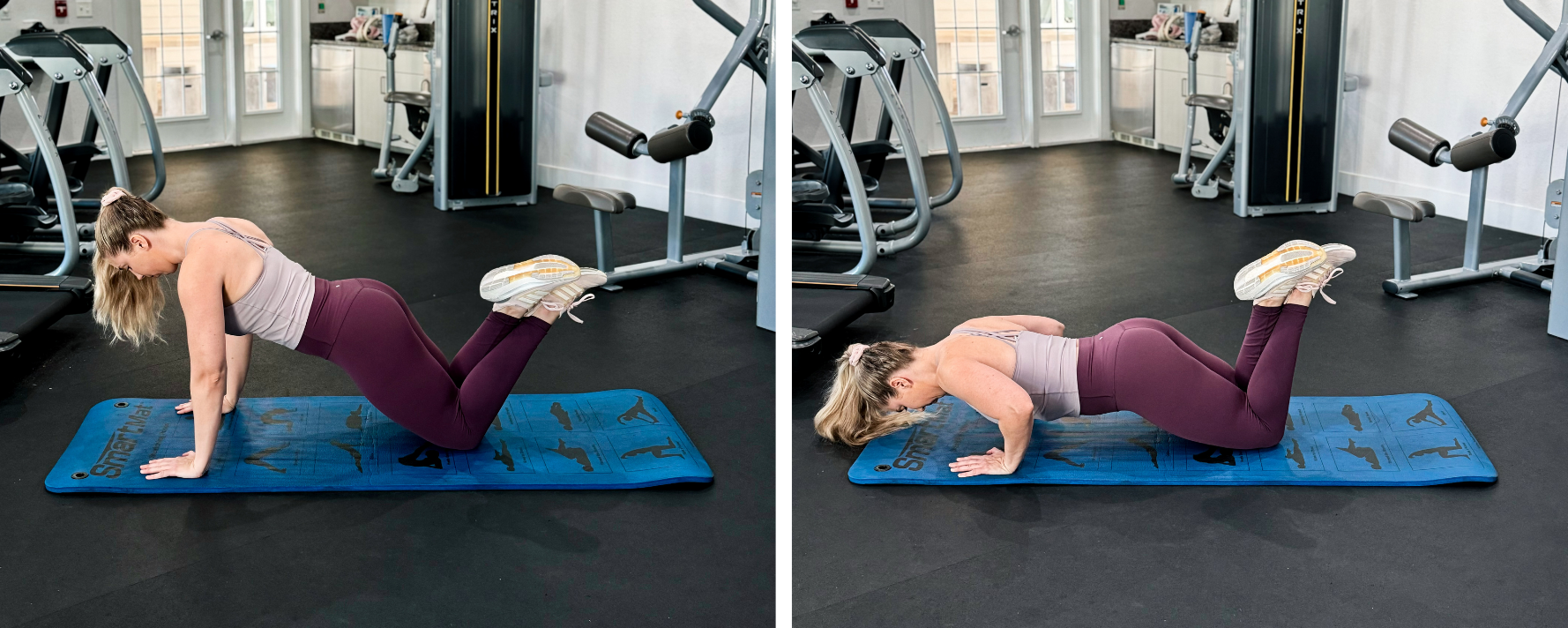 Kneeling push up exercise for chest, shoulders, and triceps