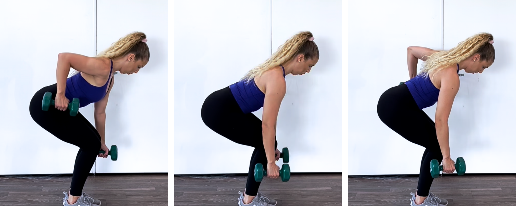 Dumbbell alternating arm row exercise for back