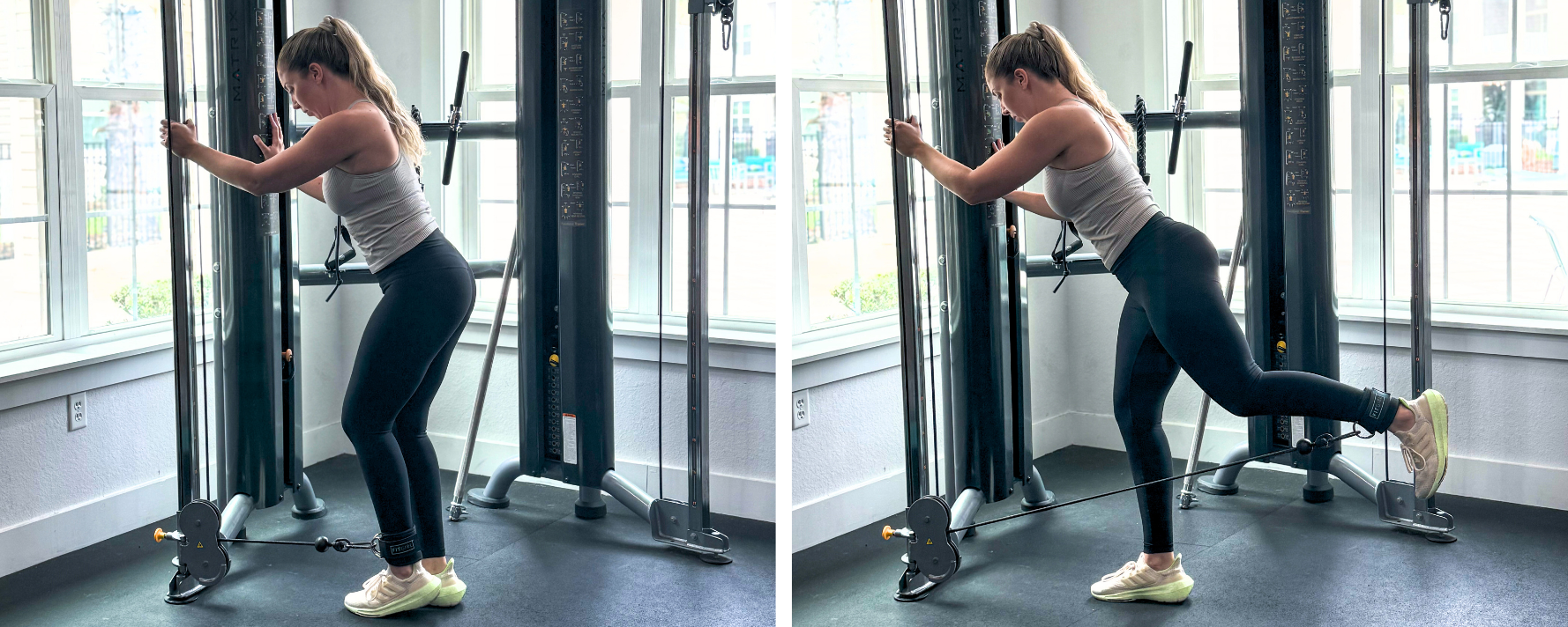 Cable glute kickback exercise for glutes