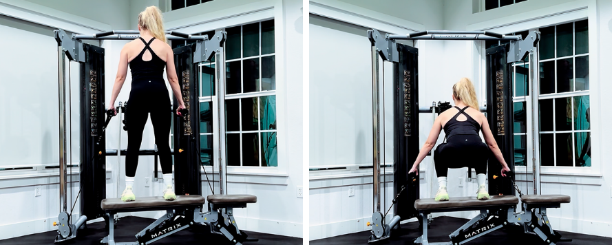Elevated Cable Squat Exercise