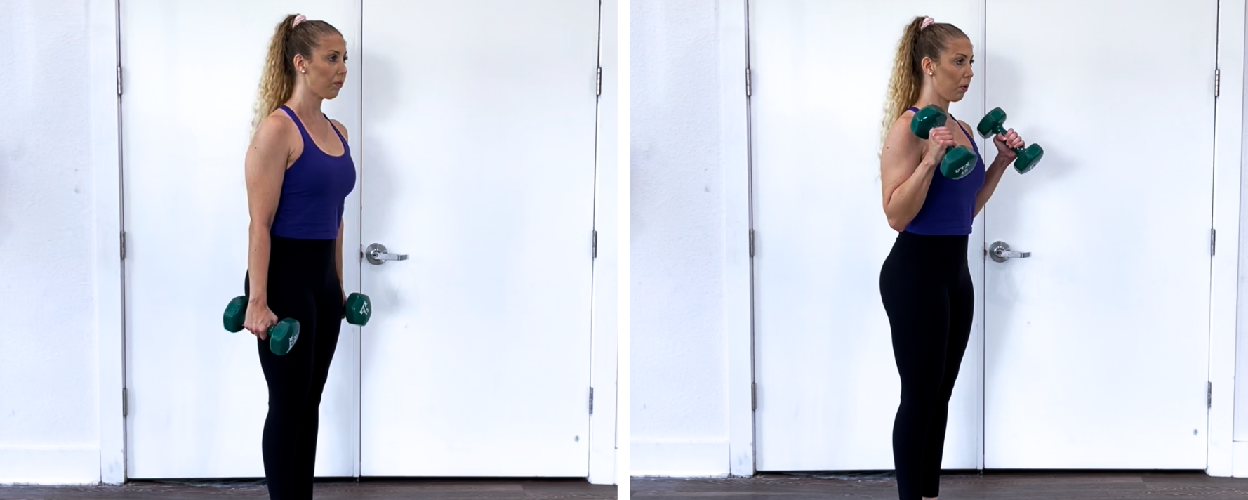 Dumbbell hammer curl exercise for biceps