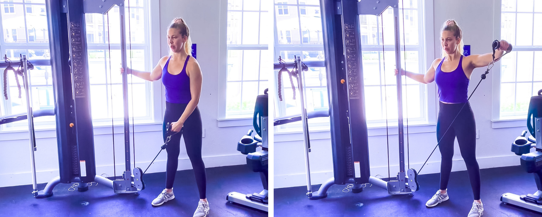 Single arm cable lateral raise exercise for shoulders