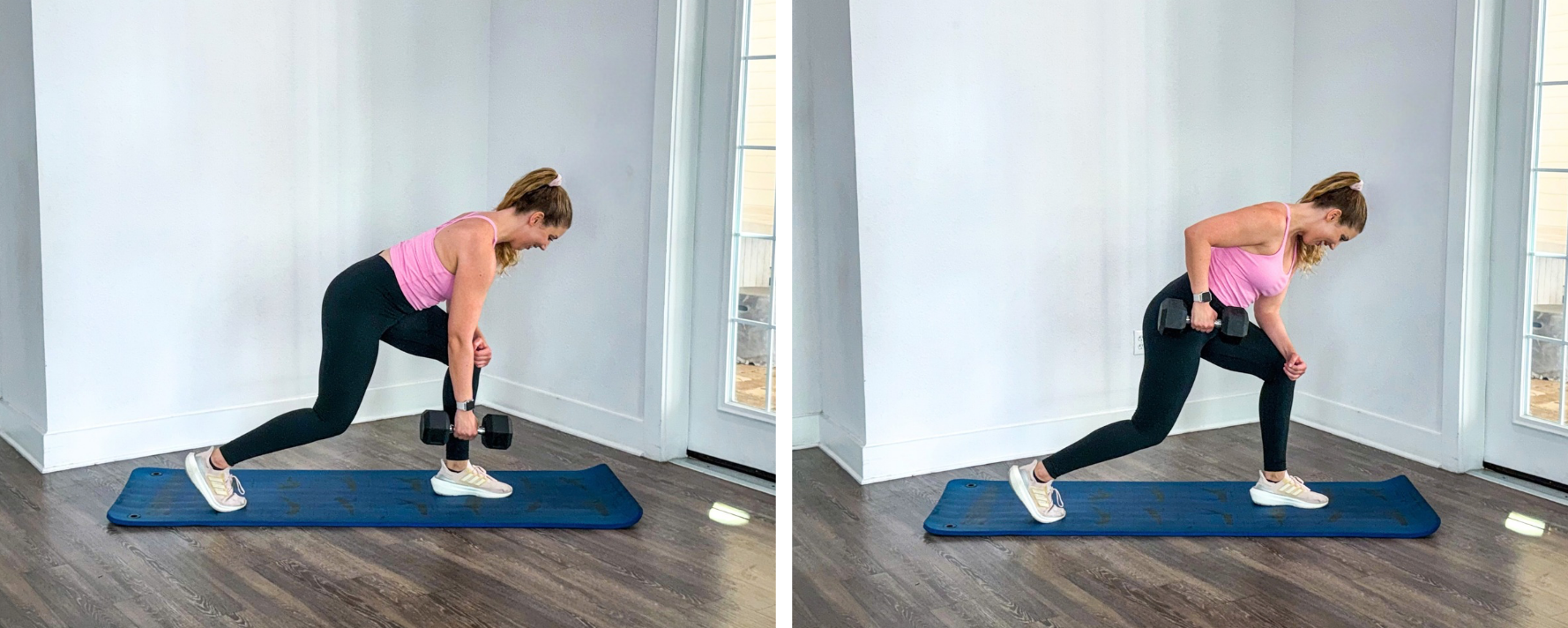 Split Stance Single Arm Dumbell Row Exercise for Back