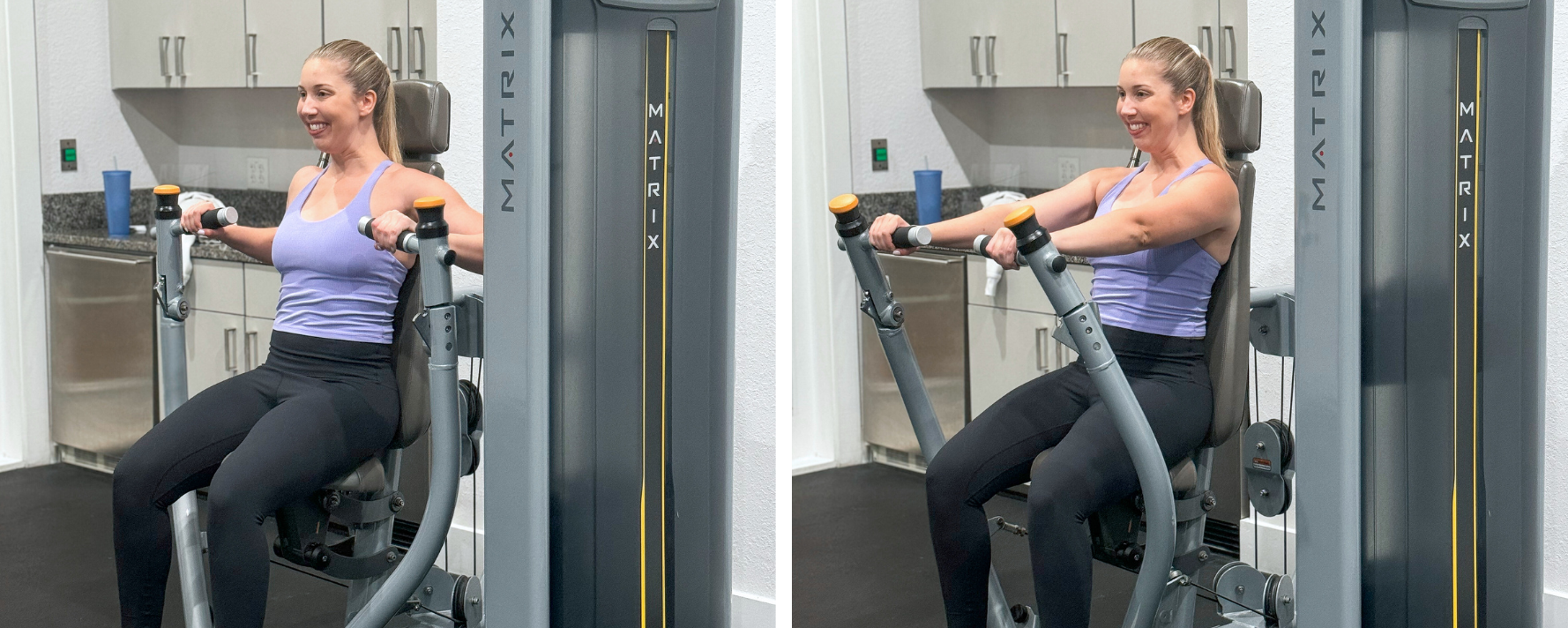 Machine chest press exercise for chest