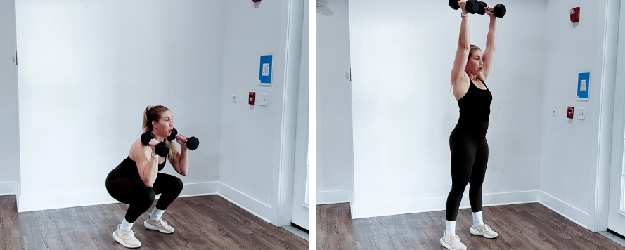 Squat to press exercise