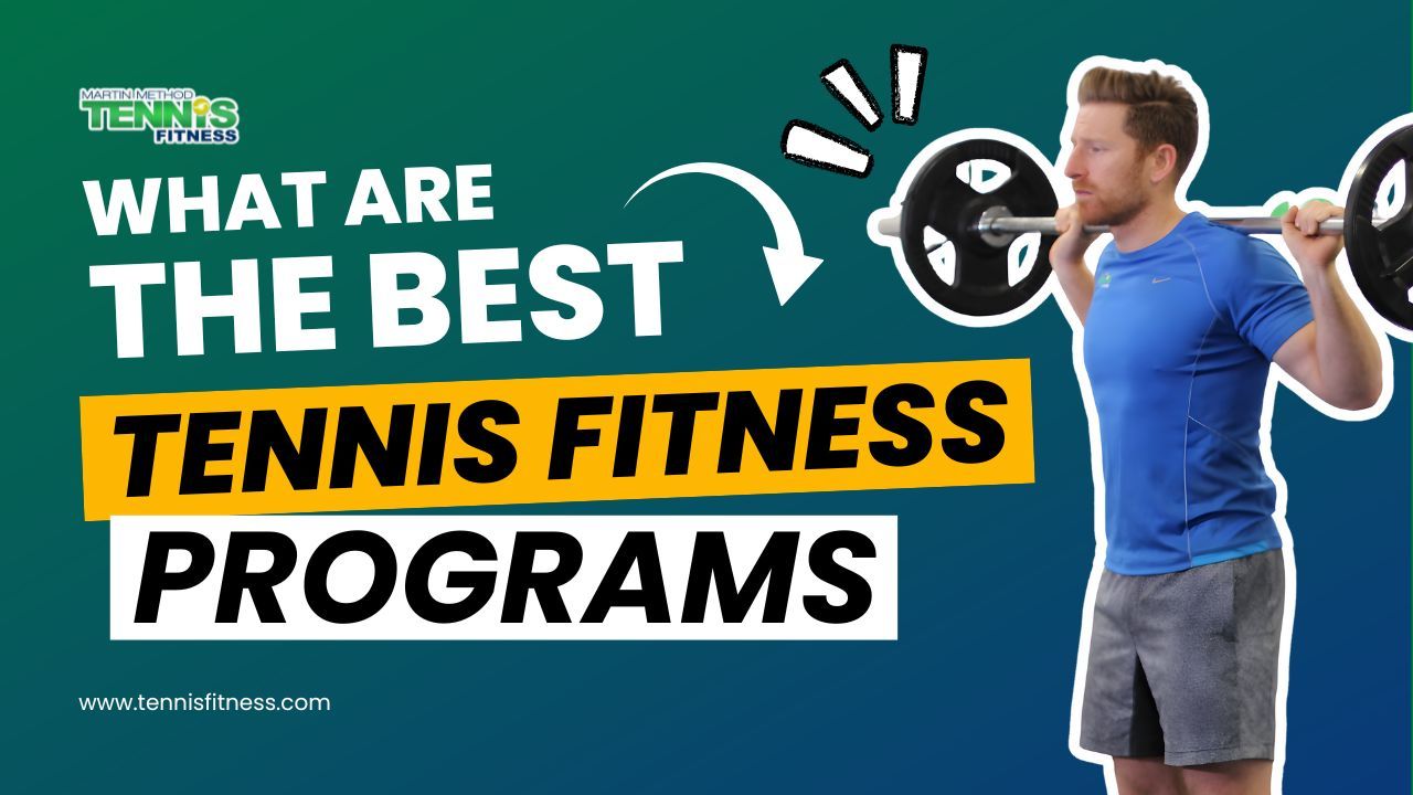 Tennis player completing strength and movement training as part of a tennis fitness program