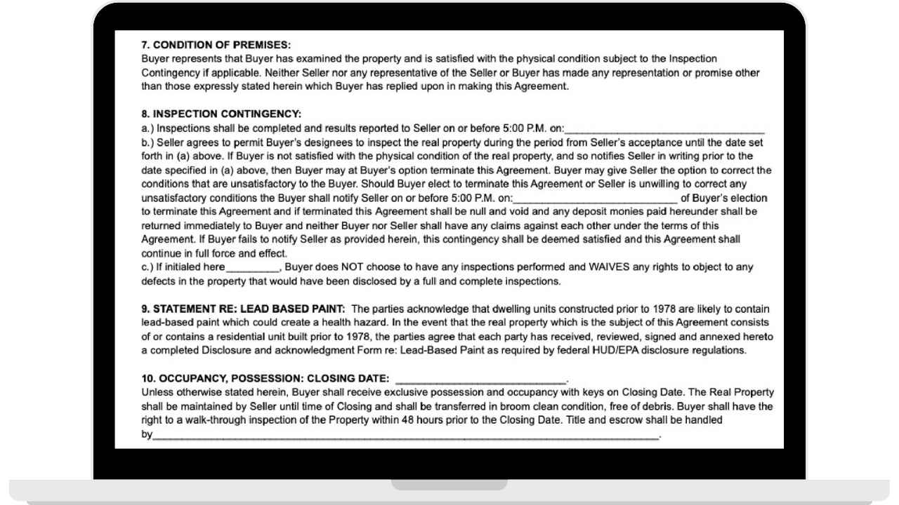 wholesaling purchase and sale agreement