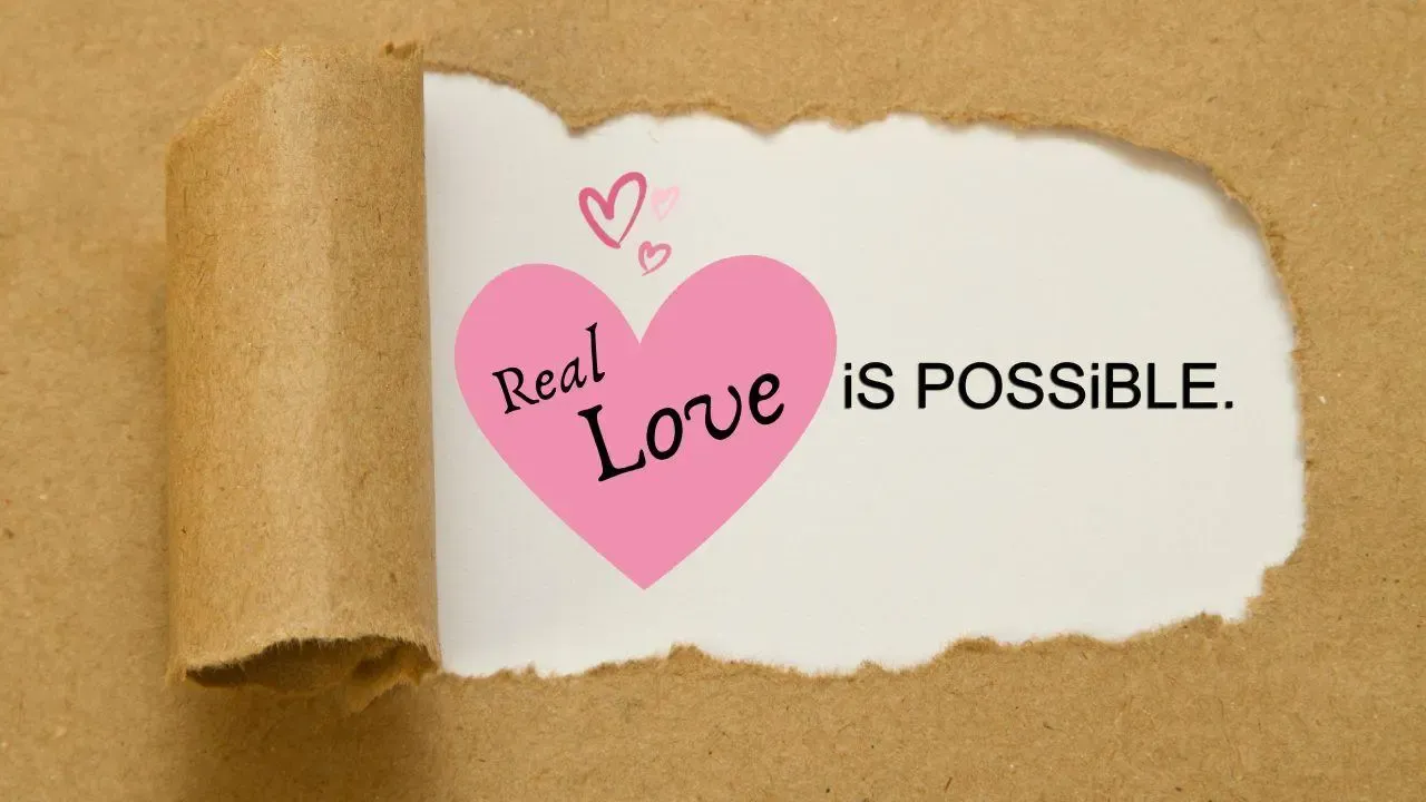 is healthy love possible for love addict in pink heart paper