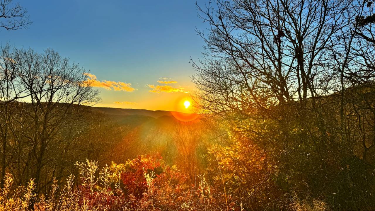 sunset over mountains