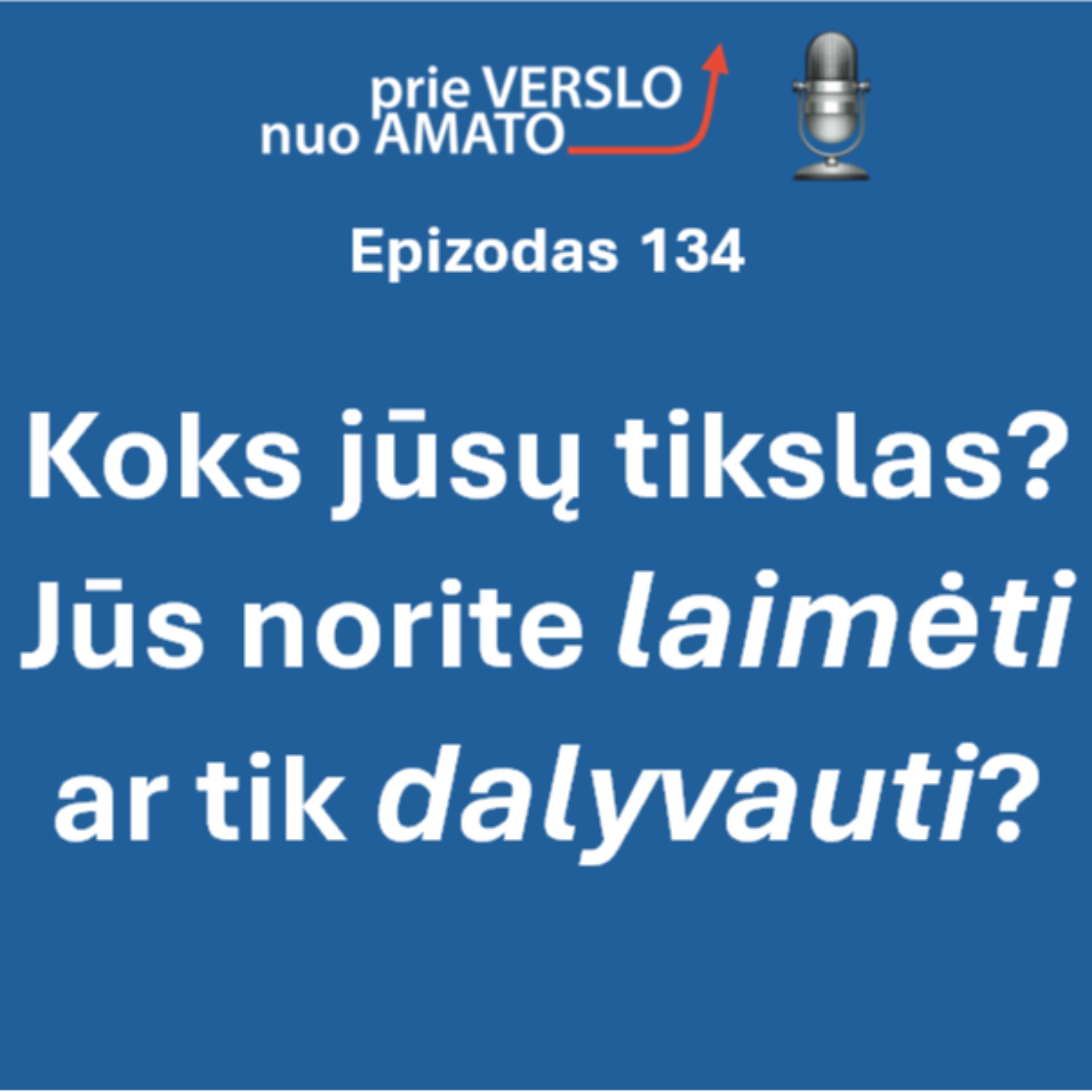 E134. Koks jūsų tikslas? Jūs norite laimėti ar tik dalyvauti?